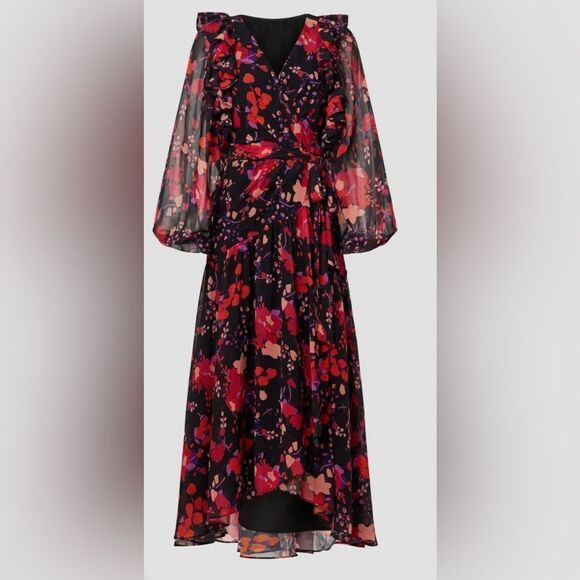 Slate & Willow Floral Midi Wrap Dress Size XL - Picture 5 of 10